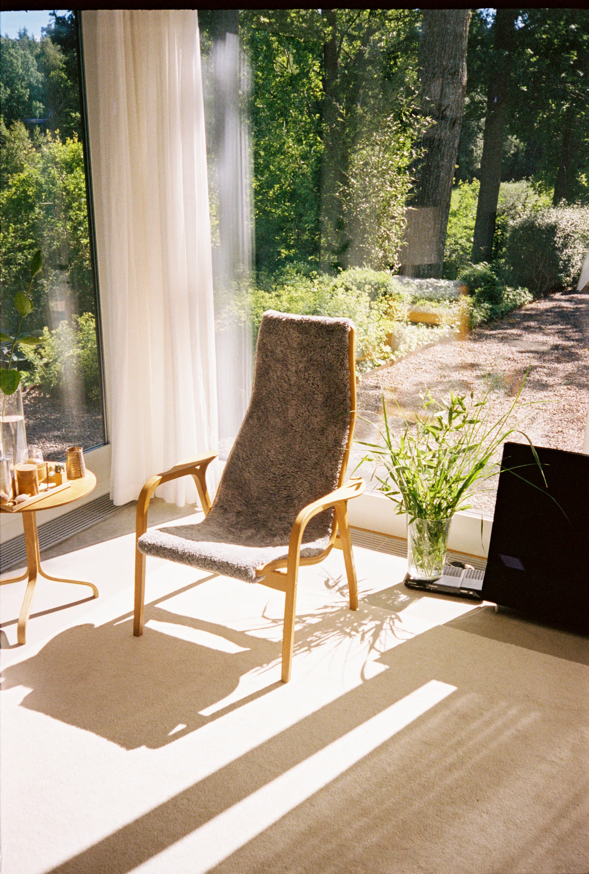 Lamino nojatuoli öljytty tammi/lampaannahka, Scandinavian Grey (harmaa) Swedese