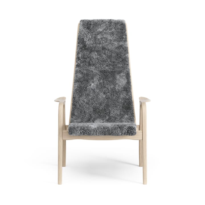 Lamino nojatuoli valkopigmentoitu tammi/lampaannahka, Scandinavian Grey (harmaa) Swedese