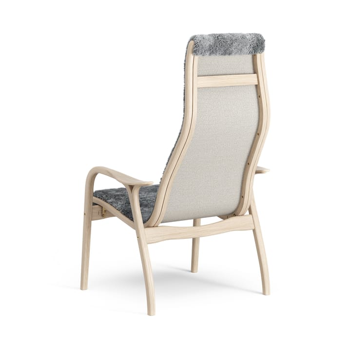 Lamino nojatuoli valkopigmentoitu tammi/lampaannahka, Scandinavian Grey (harmaa) Swedese