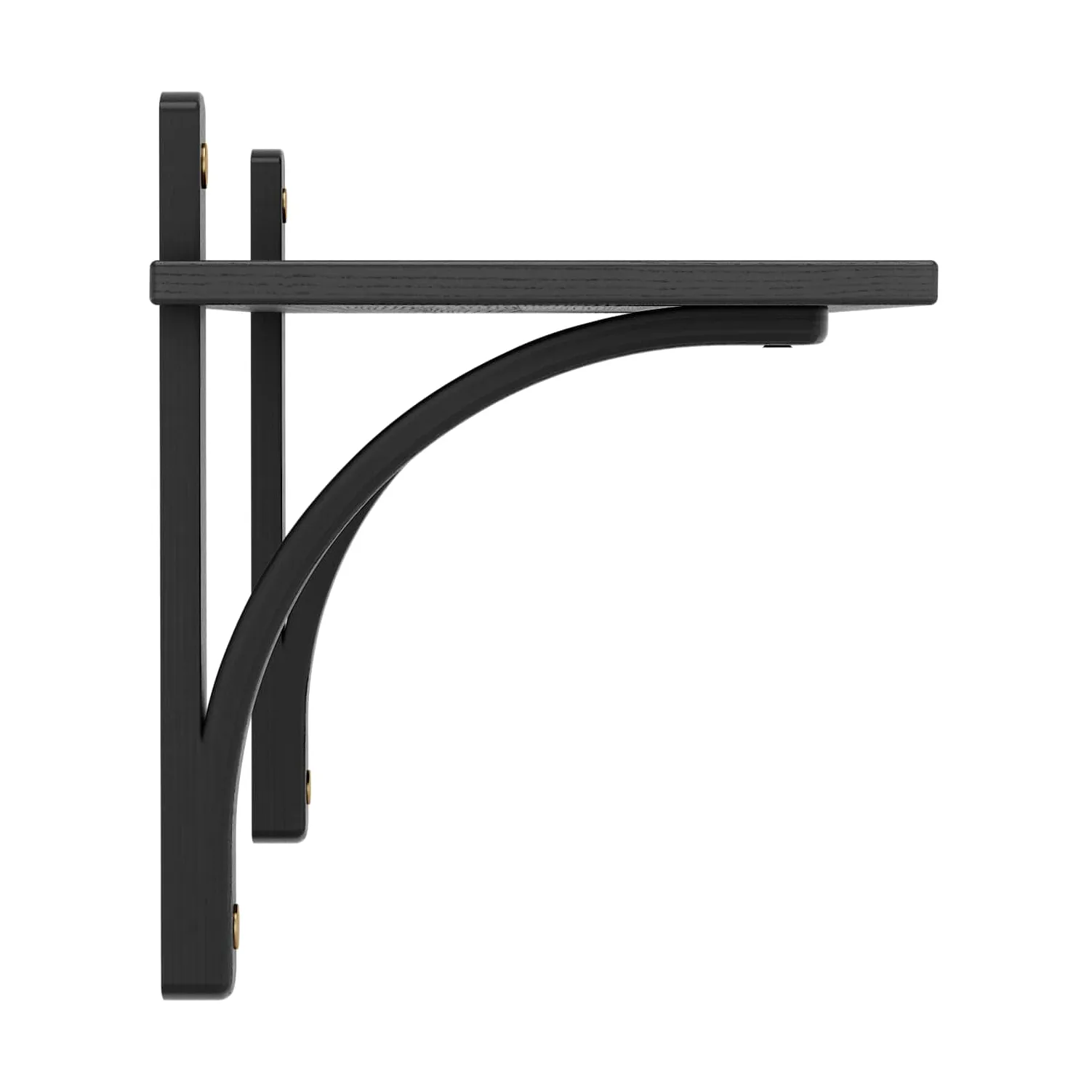 Levi hylly 1 hyllytaso, Musta lasitettu saarni messinki, 90 cm Swedese