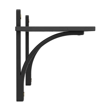 Levi hylly 1 hyllytaso - Musta lasitettu saarni messinki, 90 cm - Swedese