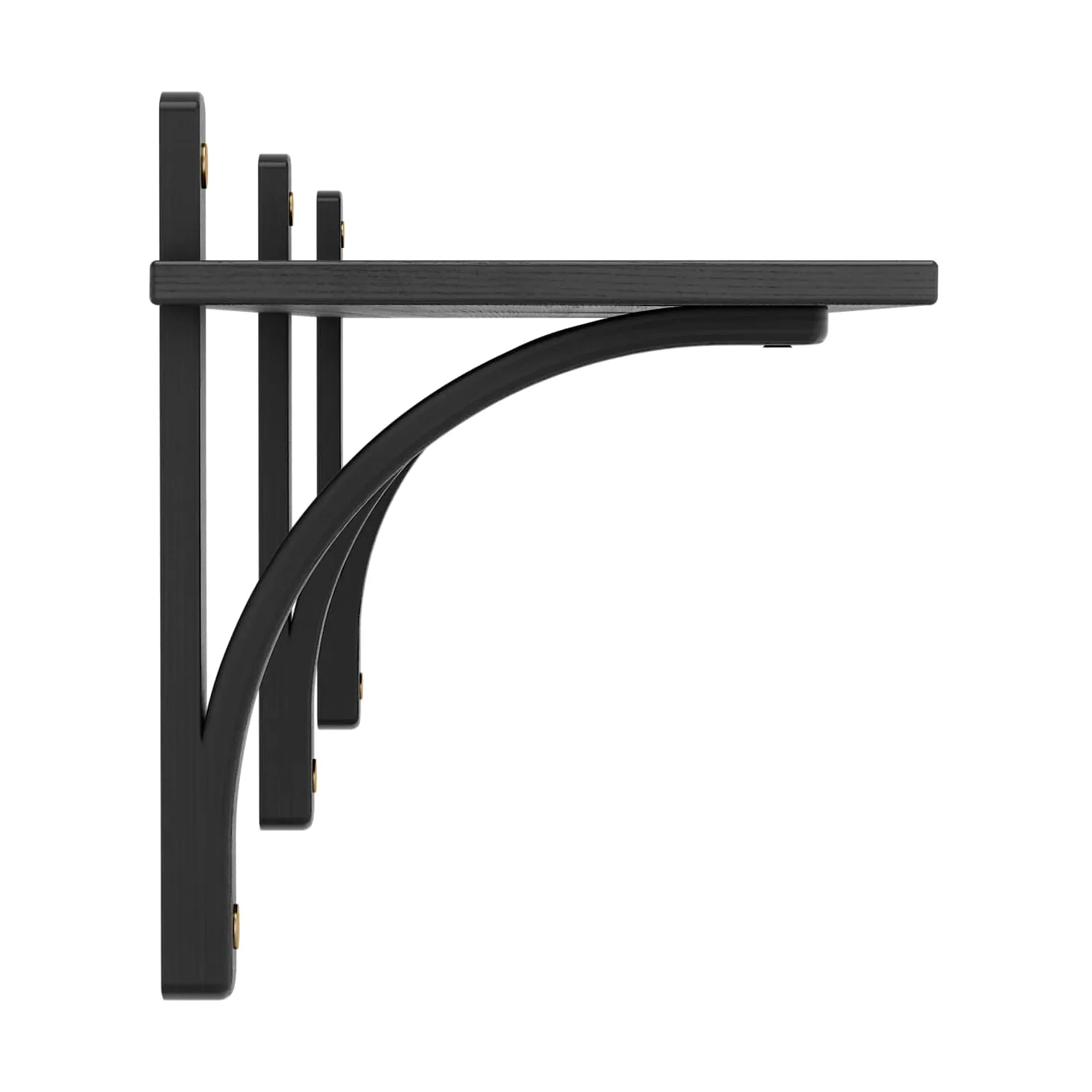 Levi hylly 1 hyllytaso, Musta lasitus, messinki, 180 cm Swedese