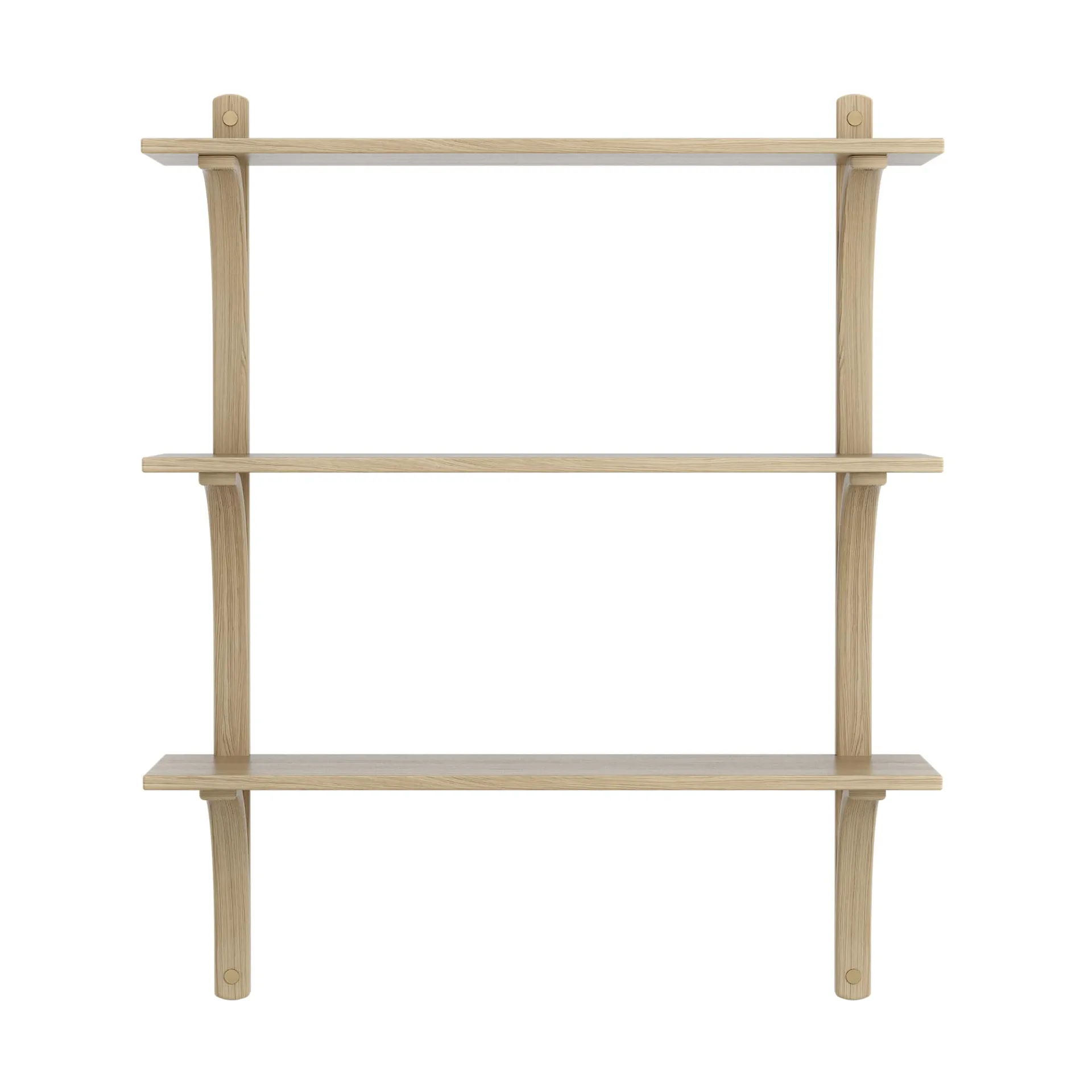 Levi hylly 3 hyllytasoa, Luonnollisesti lakattu tammi-messinki, 90 cm Swedese