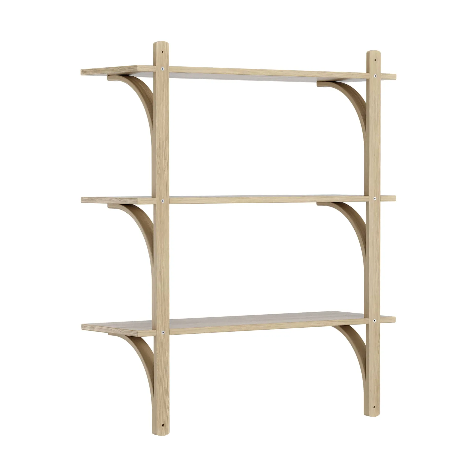 Levi hylly 3 hyllytasoa, Luonnollisesti lakattu tammi-messinki, 90 cm Swedese