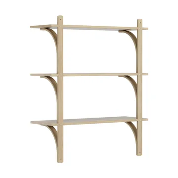 Levi hylly 3 hyllytasoa - Luonnollisesti lakattu tammi-messinki, 90 cm - Swedese
