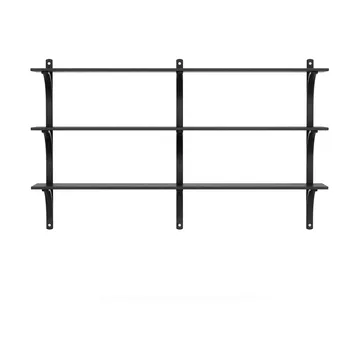 Levi hylly 3 hyllytasoa - Musta lasitettu saarni alumiini, 180 cm - Swedese