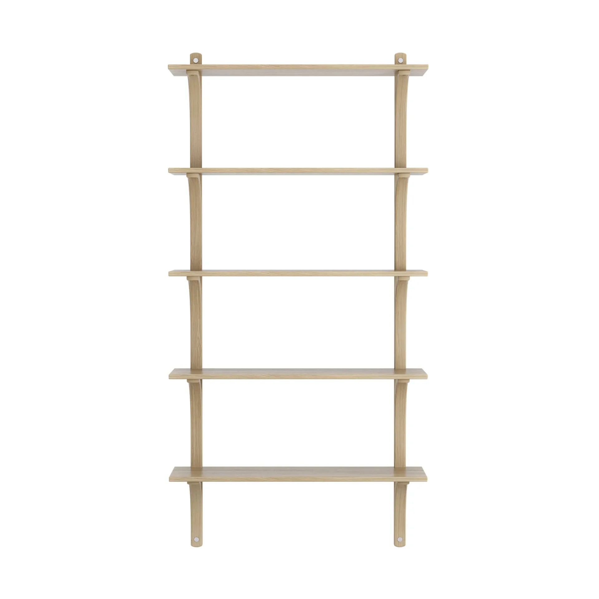 Levi hylly 5 hyllytasoa, Luonnollisesti lakattu tammi-alumiini, 90 cm Swedese