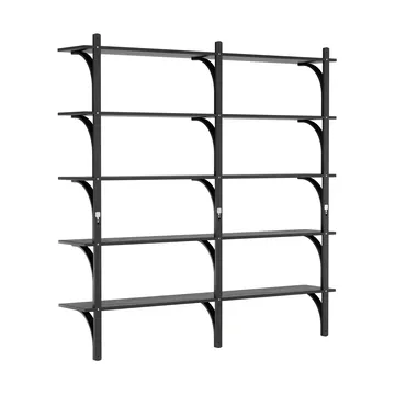 Levi hylly 5 hyllytasoa - Musta lasitettu saarni alumiini, 180 cm - Swedese