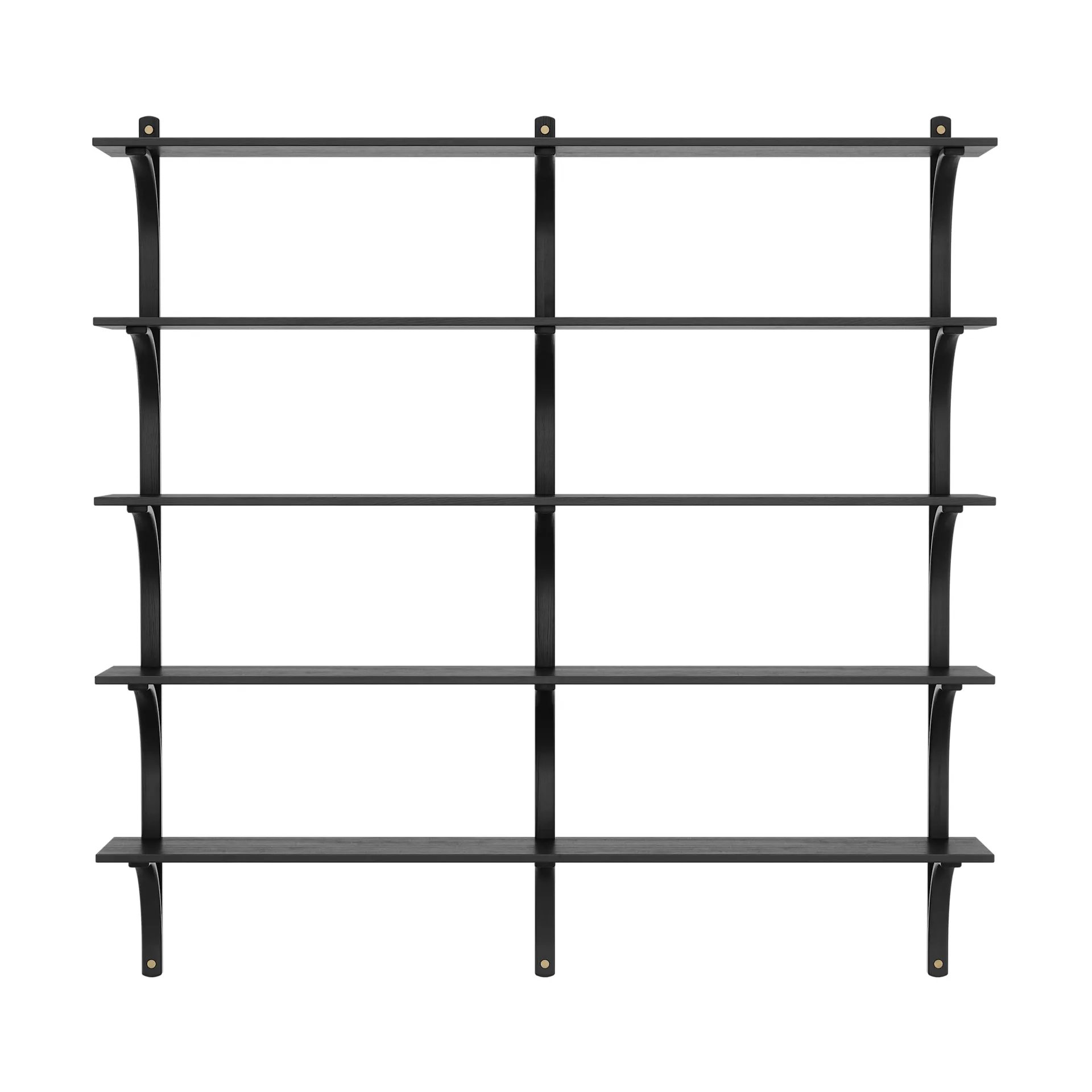 Levi hylly 5 hyllytasoa, Musta lasitus, messinki, 180 cm Swedese