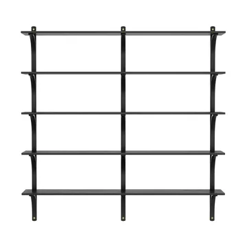 Levi hylly 5 hyllytasoa - Musta lasitus, messinki, 180 cm - Swedese