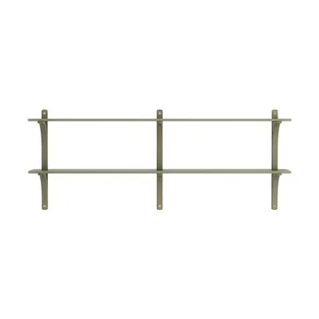 Levi hylly - Sammaleenvihreä messinki, 2 hyllytasoa, 180 cm - Swedese