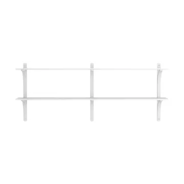 Levi hylly - Valkoinen saarni, ruostumaton teräs, 2 hyllytasoa, 180 cm - Swedese