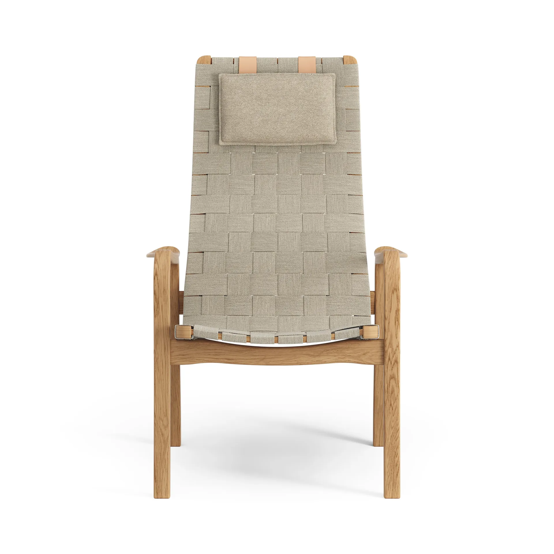 Primo korkea nojatuoli niskatyynyllä öljytty tammi, Luonnonvärinen Swedese