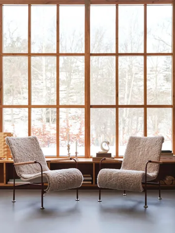 Serpentine nojatuoli - Kangas Romo Linara Rye-nutmeg - Swedese