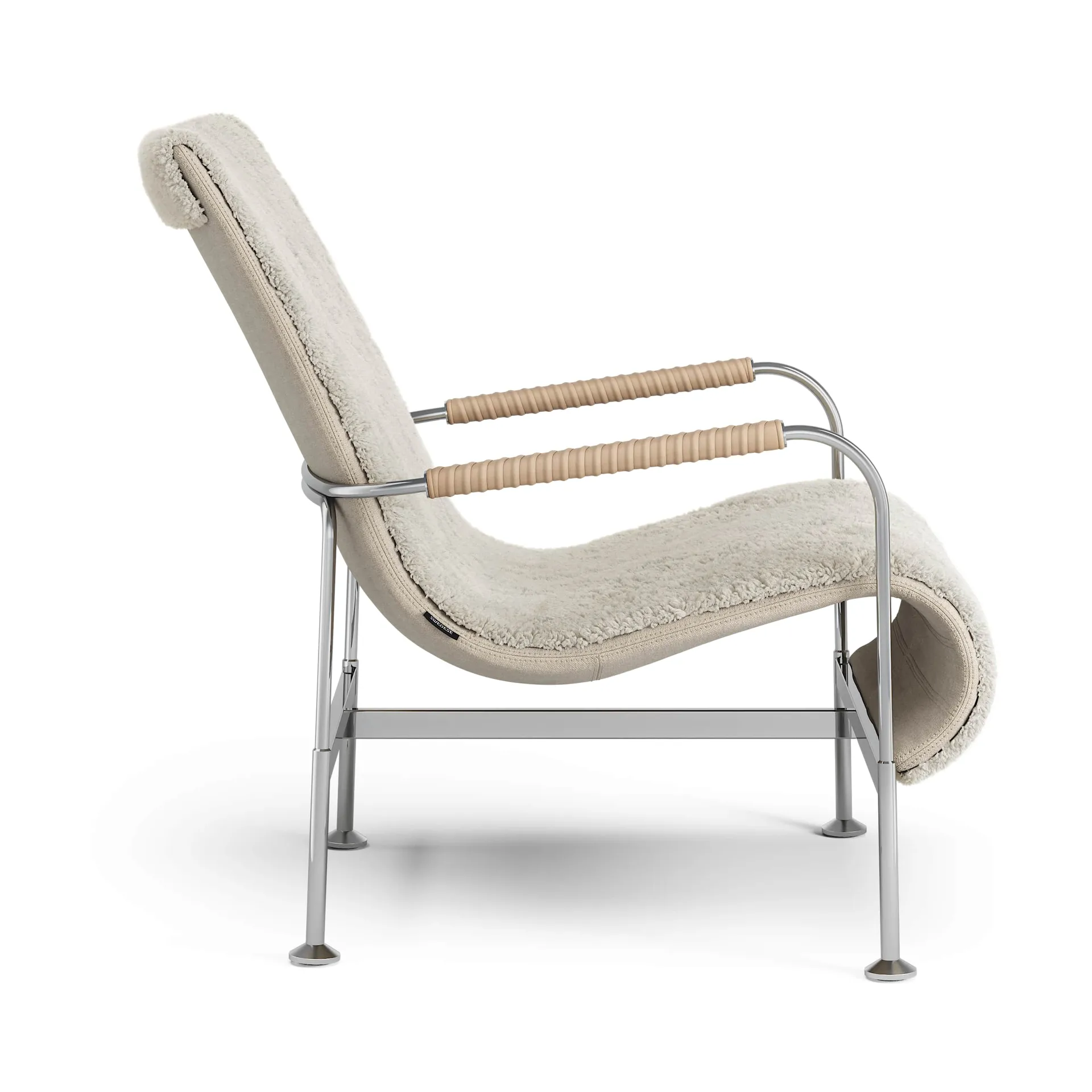 Serpentine nojatuoli, Lampaantalja Moonlight kromi Tärnsjö Nature Swedese