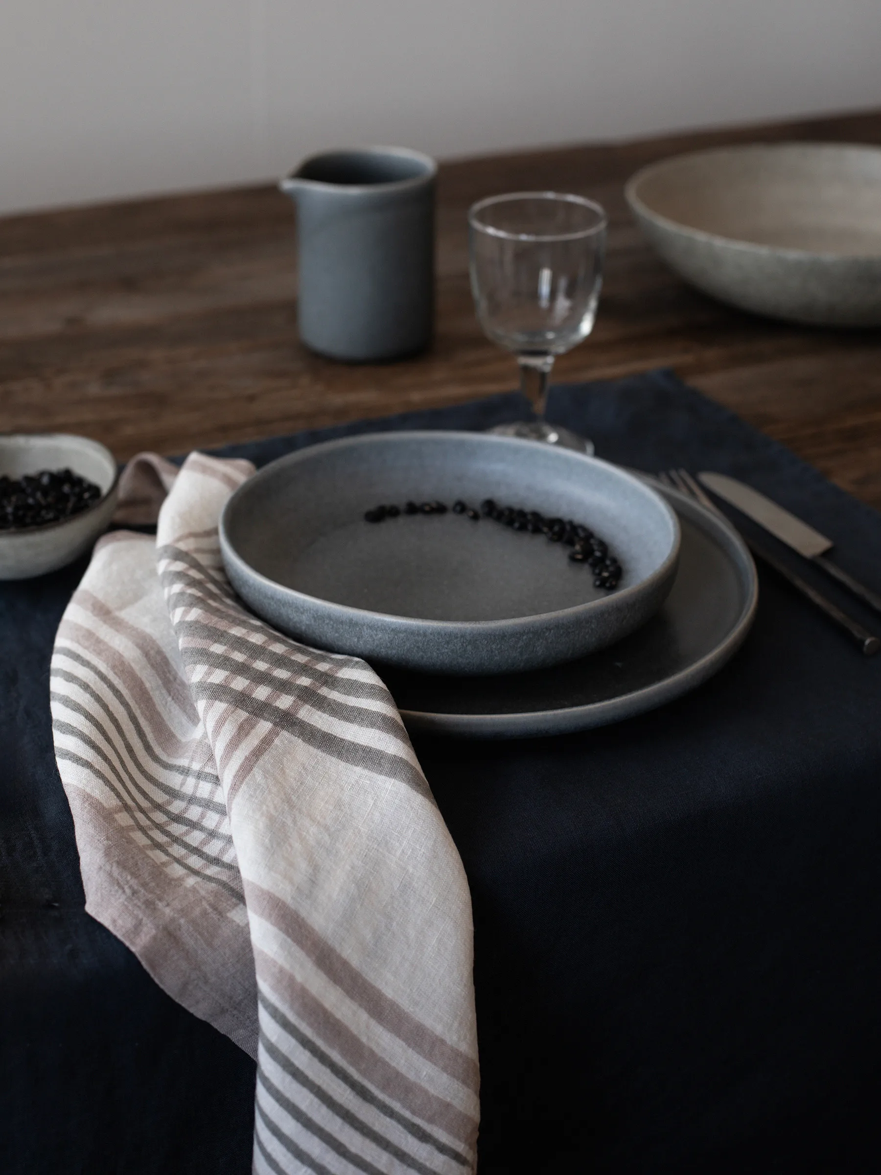 Ella lautasliina 50x50 cm, Grey checkered Tell Me More