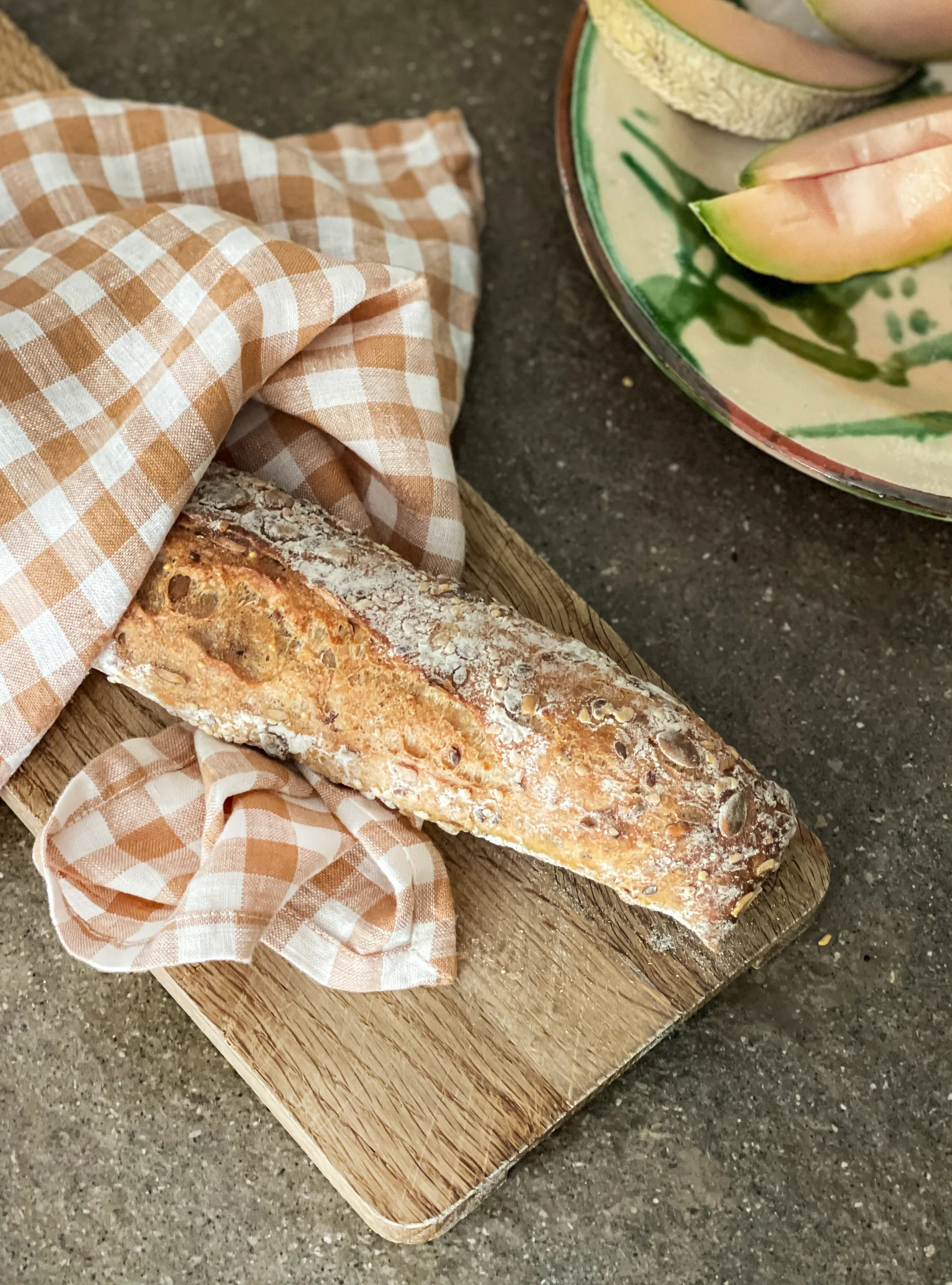 Gingham-ruudullinen keittiöpyyhe 70 x 50 cm, Biscuit Tell Me More