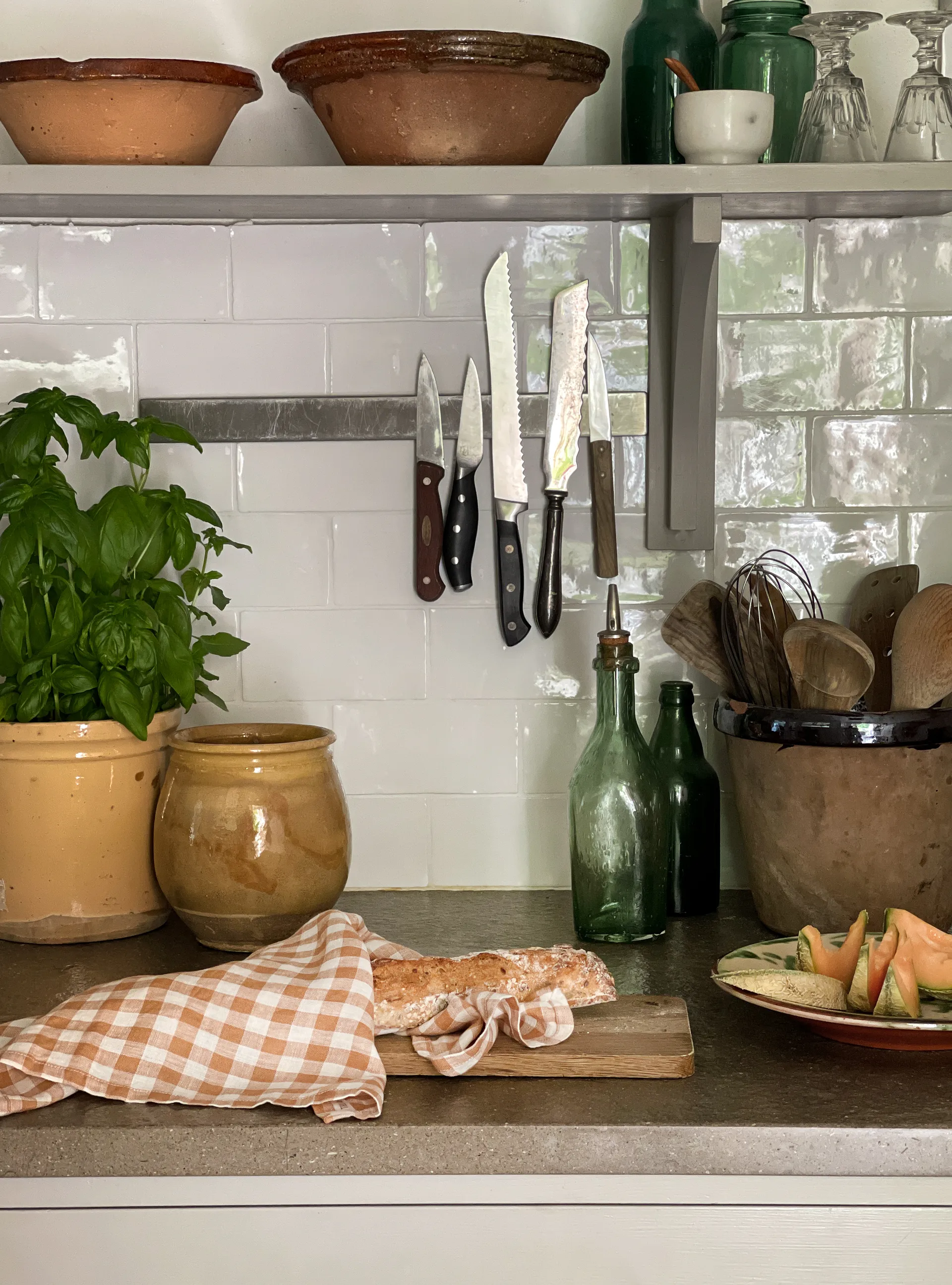 Gingham-ruudullinen keittiöpyyhe 70 x 50 cm, Biscuit Tell Me More