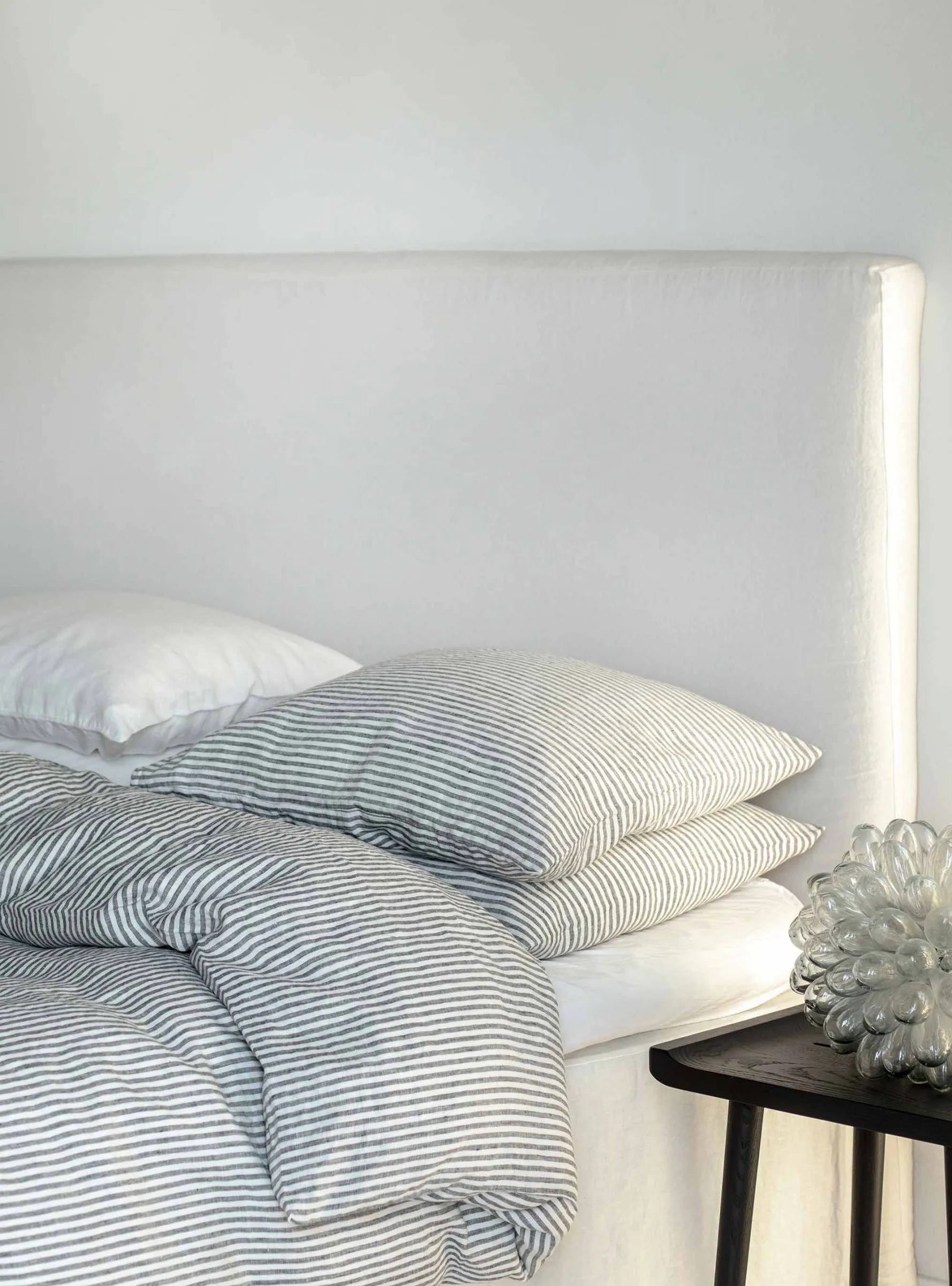 Pussilakana pellava 150 x 200 cm, Grey/white Tell Me More