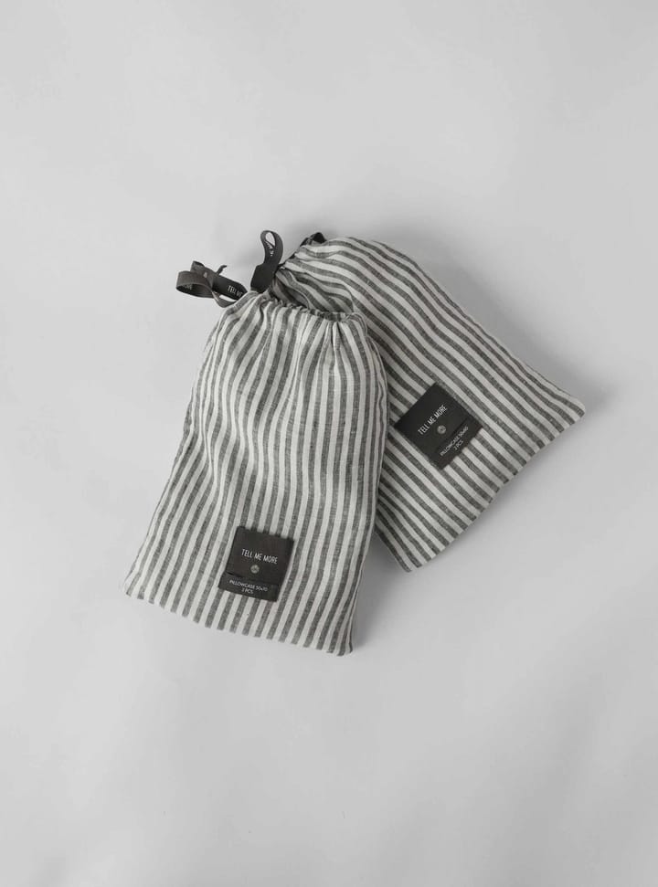 Stonewashed linen tyynyliina 50 x 70 cm 2-pakkaus, Grey-white Tell Me More