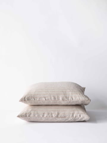 Stonewashed pellava tyynyliina 50 x 60 cm 2-pakkaus - Pähkinäraita - Tell Me More