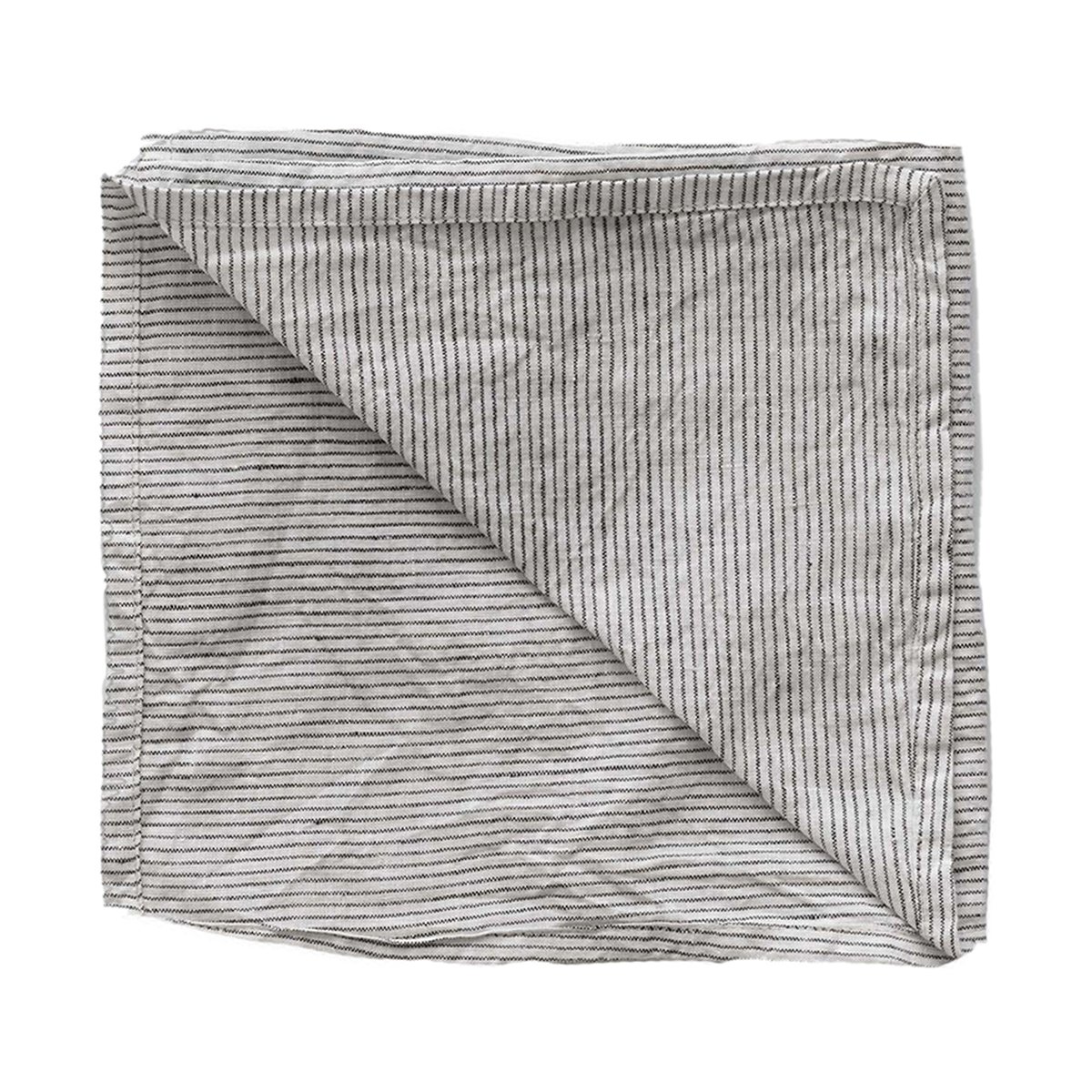 Tell Me More Washed linen servetti Pinstripe | Skandinaavinen Sisustus | Lautasliinat | Musta