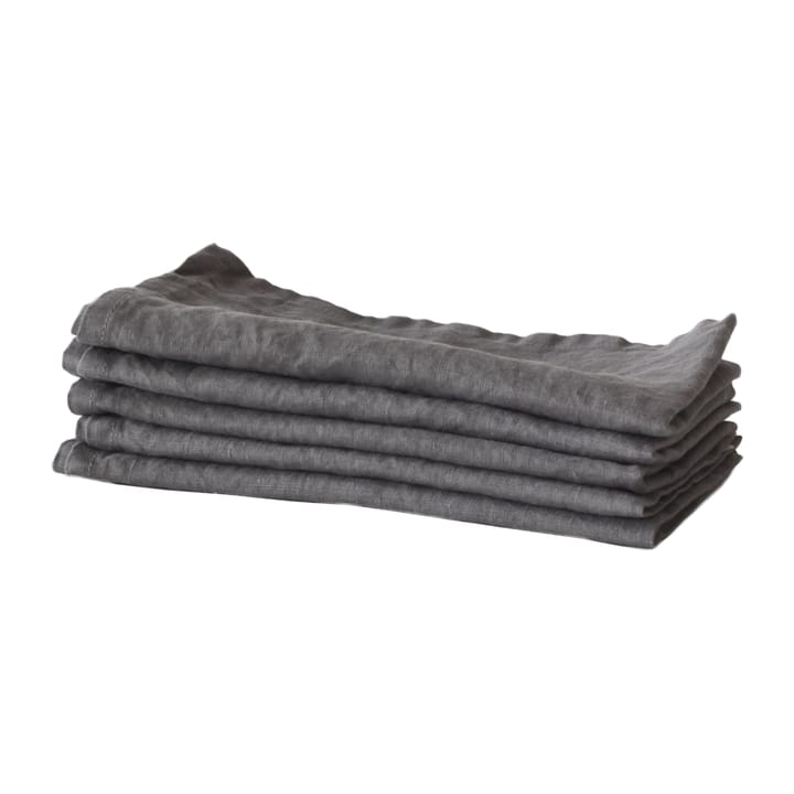 Washed linen servetti, tummanharmaa Tell Me More