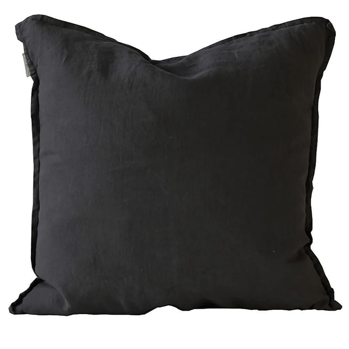 Washed linen tyynynpäällinen 50 x 50 cm - Carbon (musta) - Tell Me More