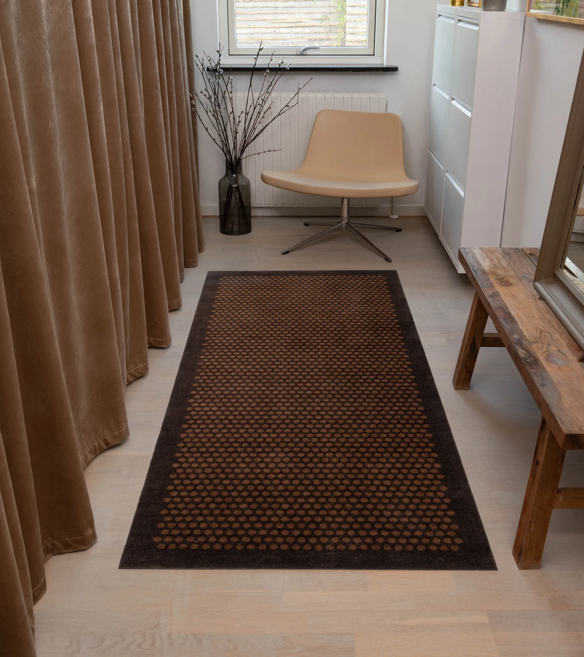 Dots käytävämatto, Cognac-brown, 90x200 cm tica copenhagen