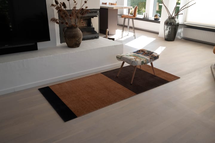 Stripes by tica, vaakasuuntainen, käytävämatto, Cognac-dark brown-black, 90x200 cm tica copenhagen