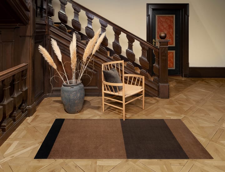 Stripes by tica, vaakasuuntainen, käytävämatto, Cognac-dark brown-black, 90x200 cm tica copenhagen