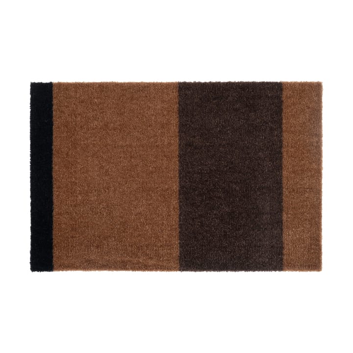 Stripes by tica, vaakasuuntainen, ovimatto - Cognac-dark brown-black, 40x60 cm - Tica copenhagen