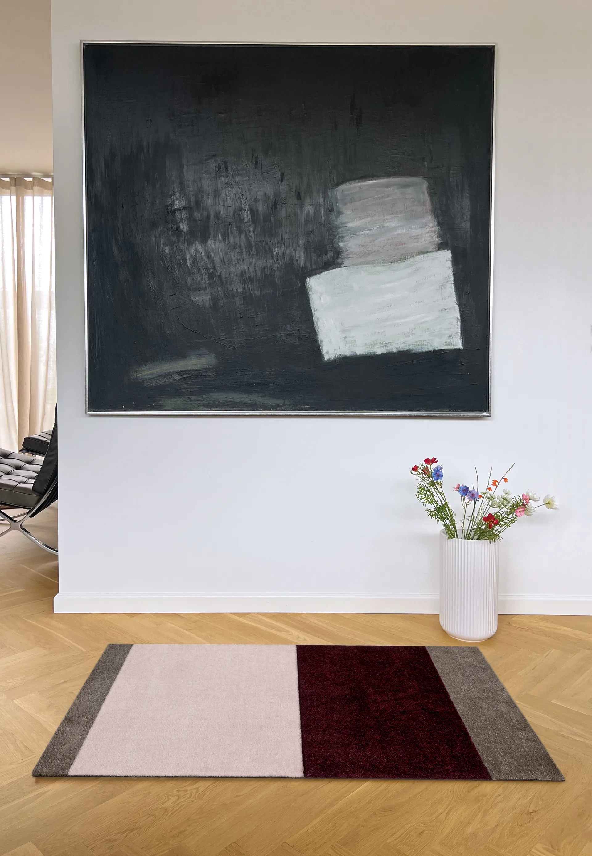 Stripes käytävämatto vaakasuuntainen, Bordeaux-rose-sand, 67x120 cm tica copenhagen