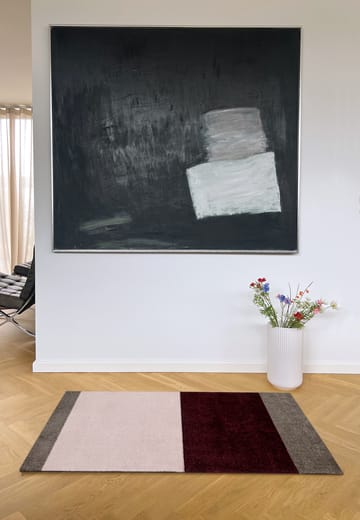 Stripes käytävämatto vaakasuuntainen - Bordeaux-rose-sand, 67x120 cm - tica copenhagen