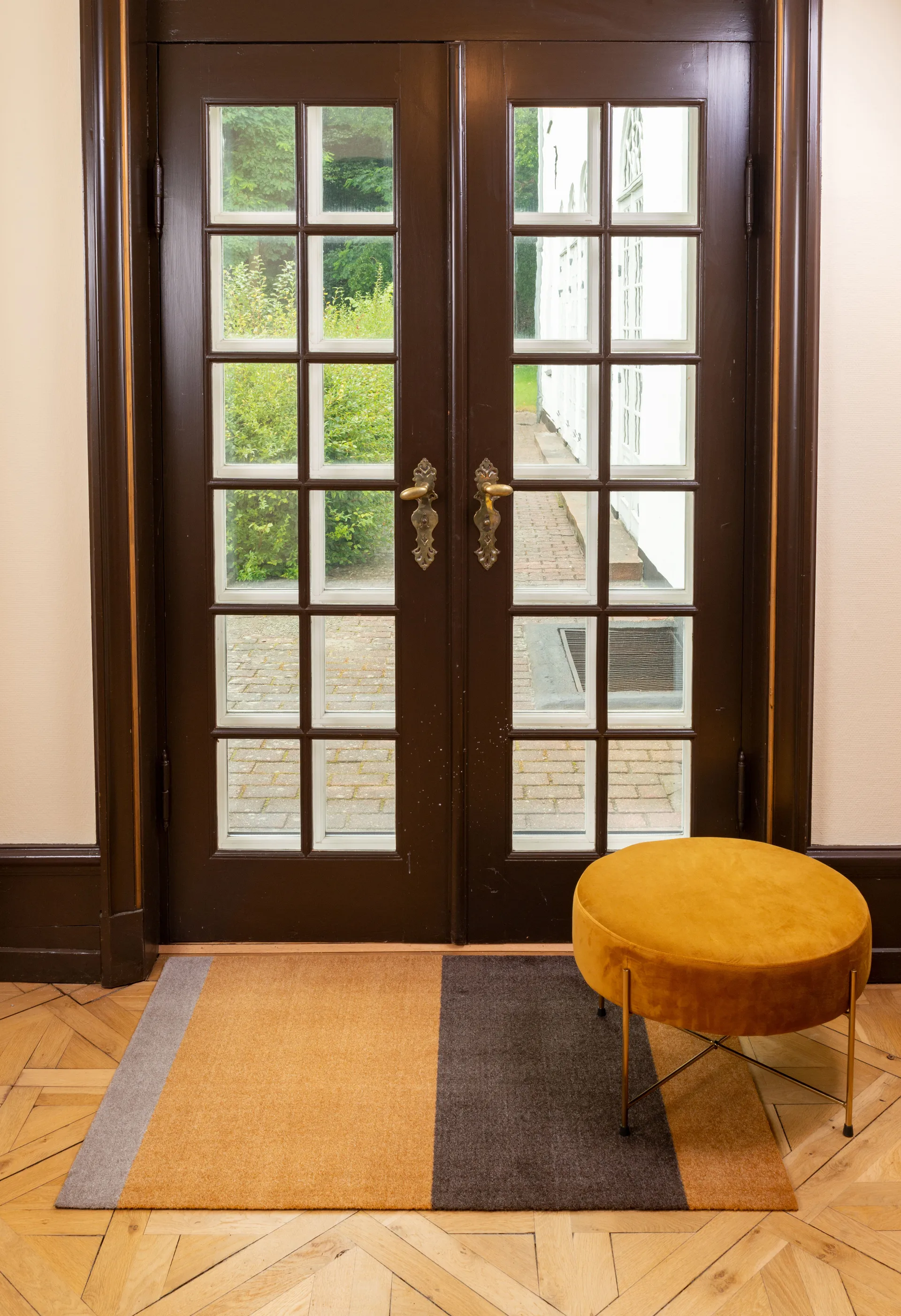 Stripes käytävämatto vaakasuuntainen, Dijon-brown-sand, 90 x 130 cm tica copenhagen