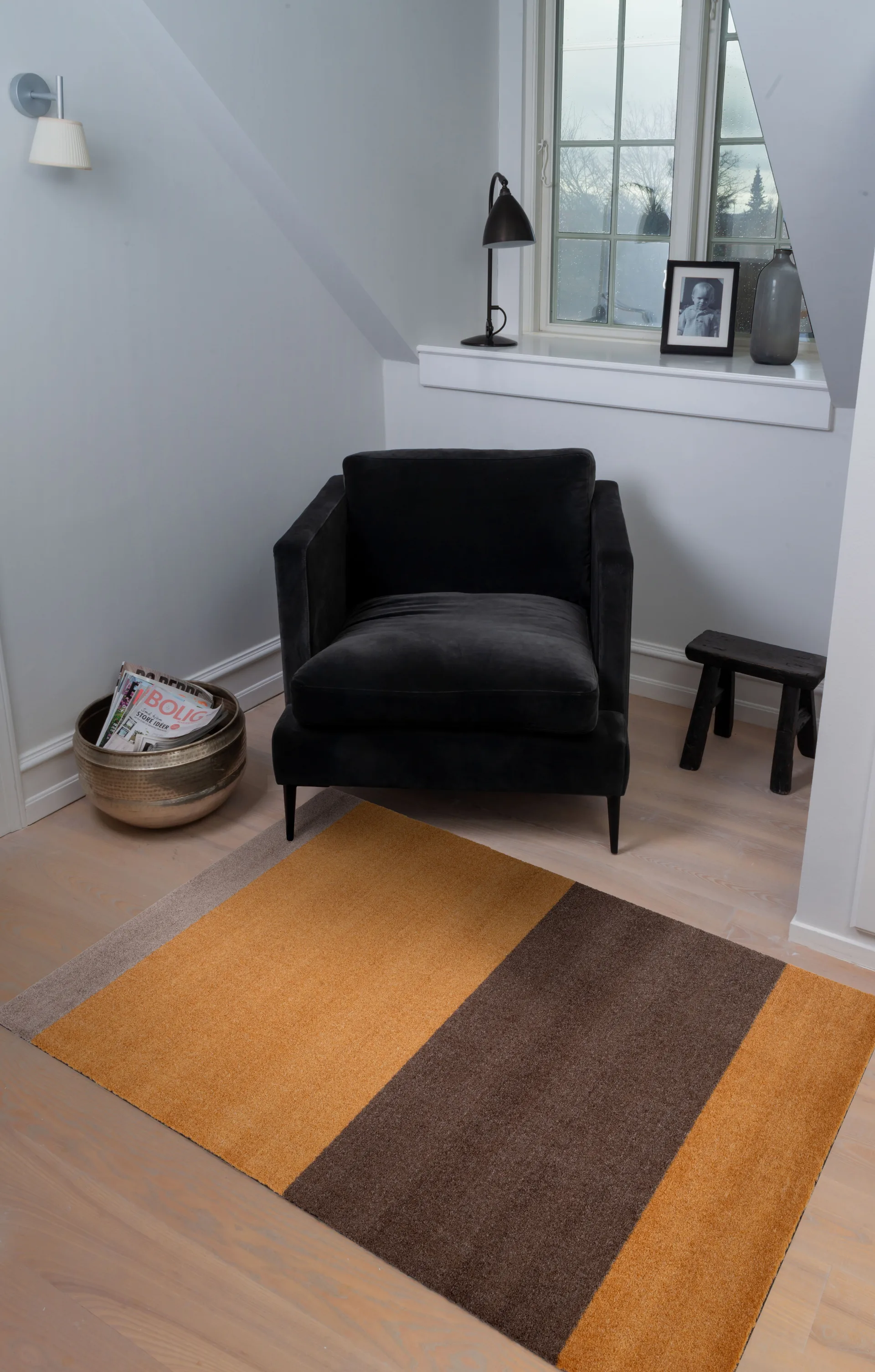 Stripes käytävämatto vaakasuuntainen, Dijon-brown-sand, 90 x 130 cm tica copenhagen