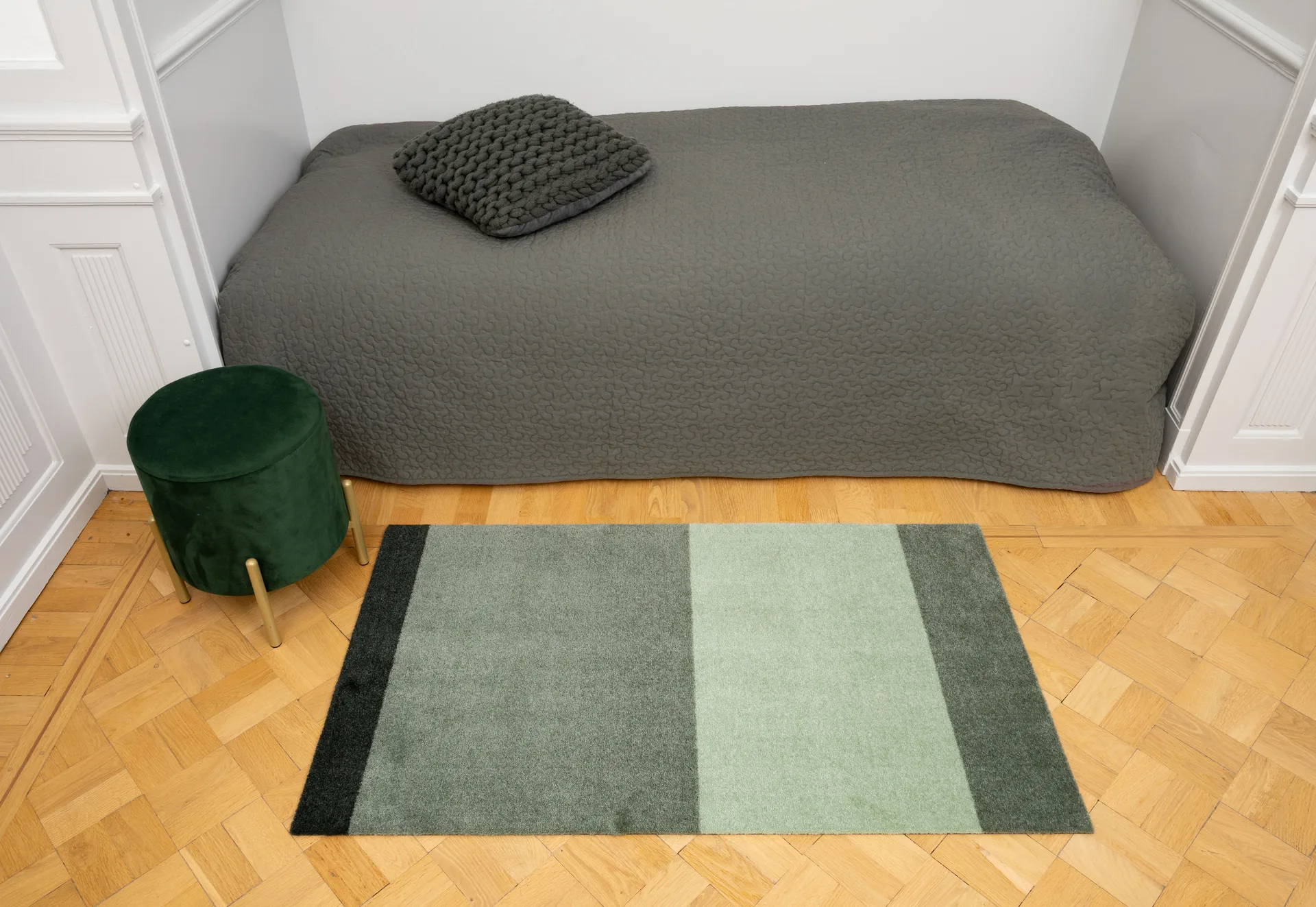 Stripes käytävämatto vaakasuuntainen, Green, 67 x 120 cm tica copenhagen
