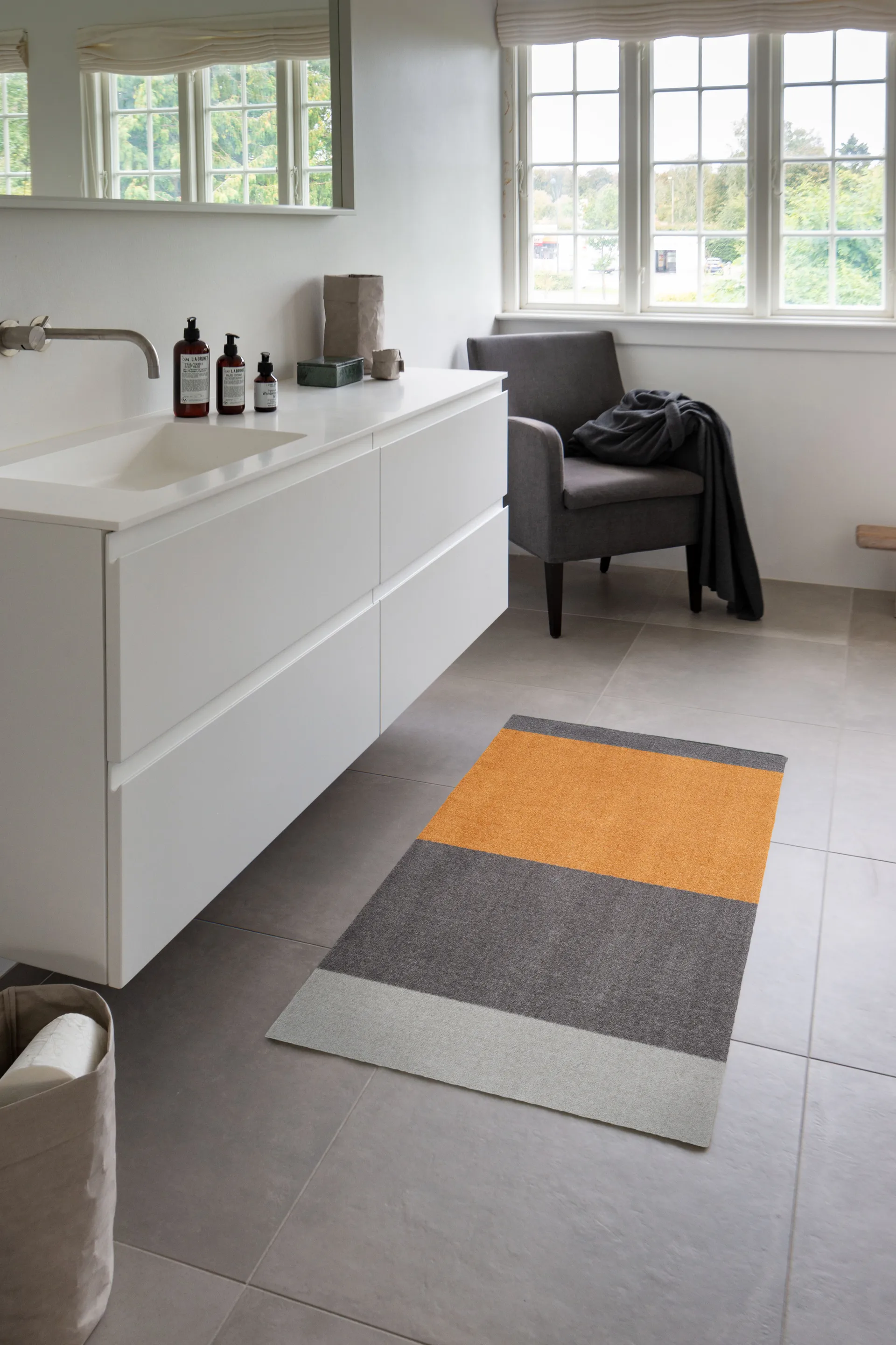 Stripes käytävämatto vaakasuuntainen, Grey-grey-dijon, 67 x 120 cm tica copenhagen