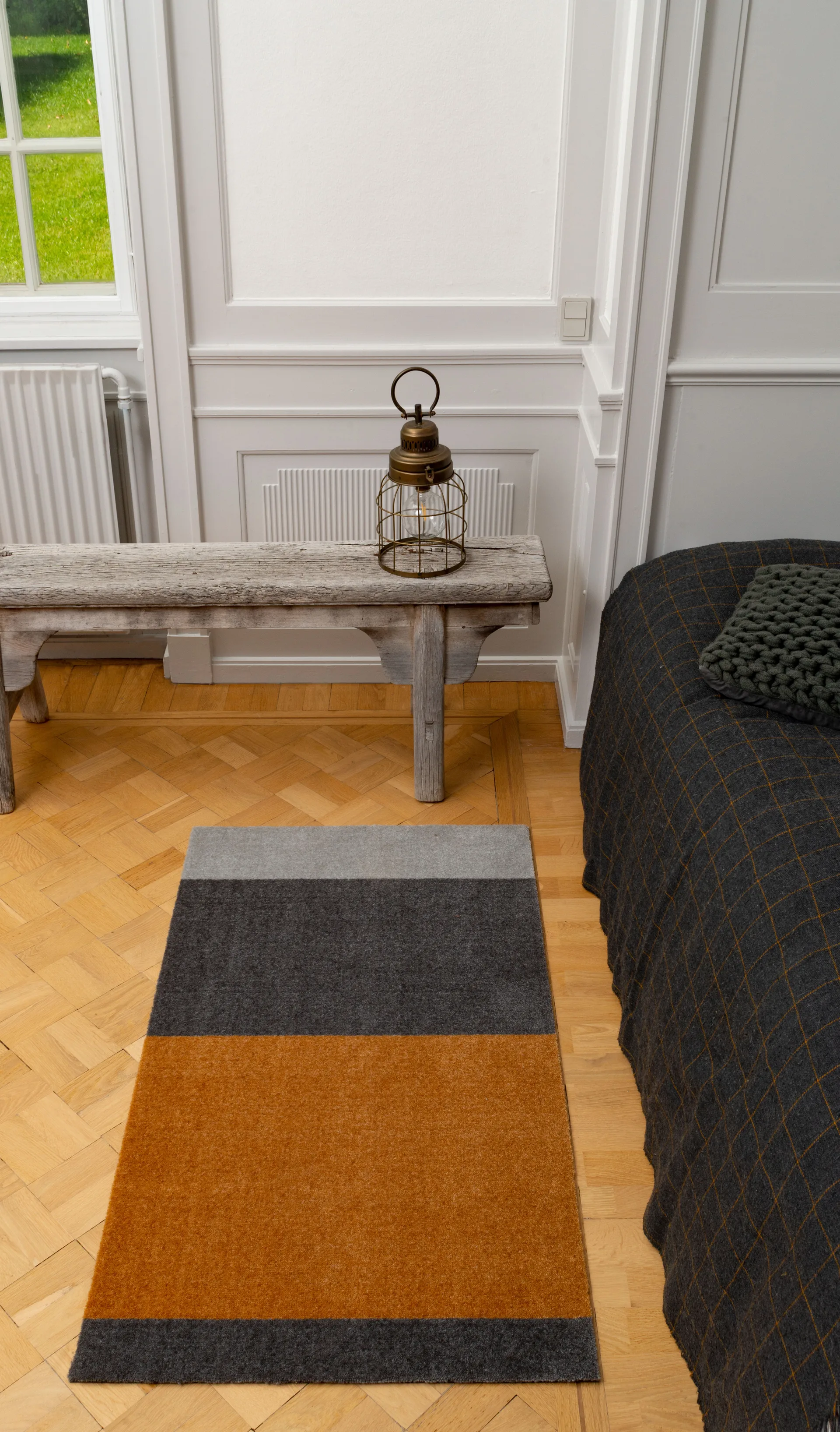 Stripes käytävämatto vaakasuuntainen, Grey-grey-dijon, 67 x 120 cm tica copenhagen