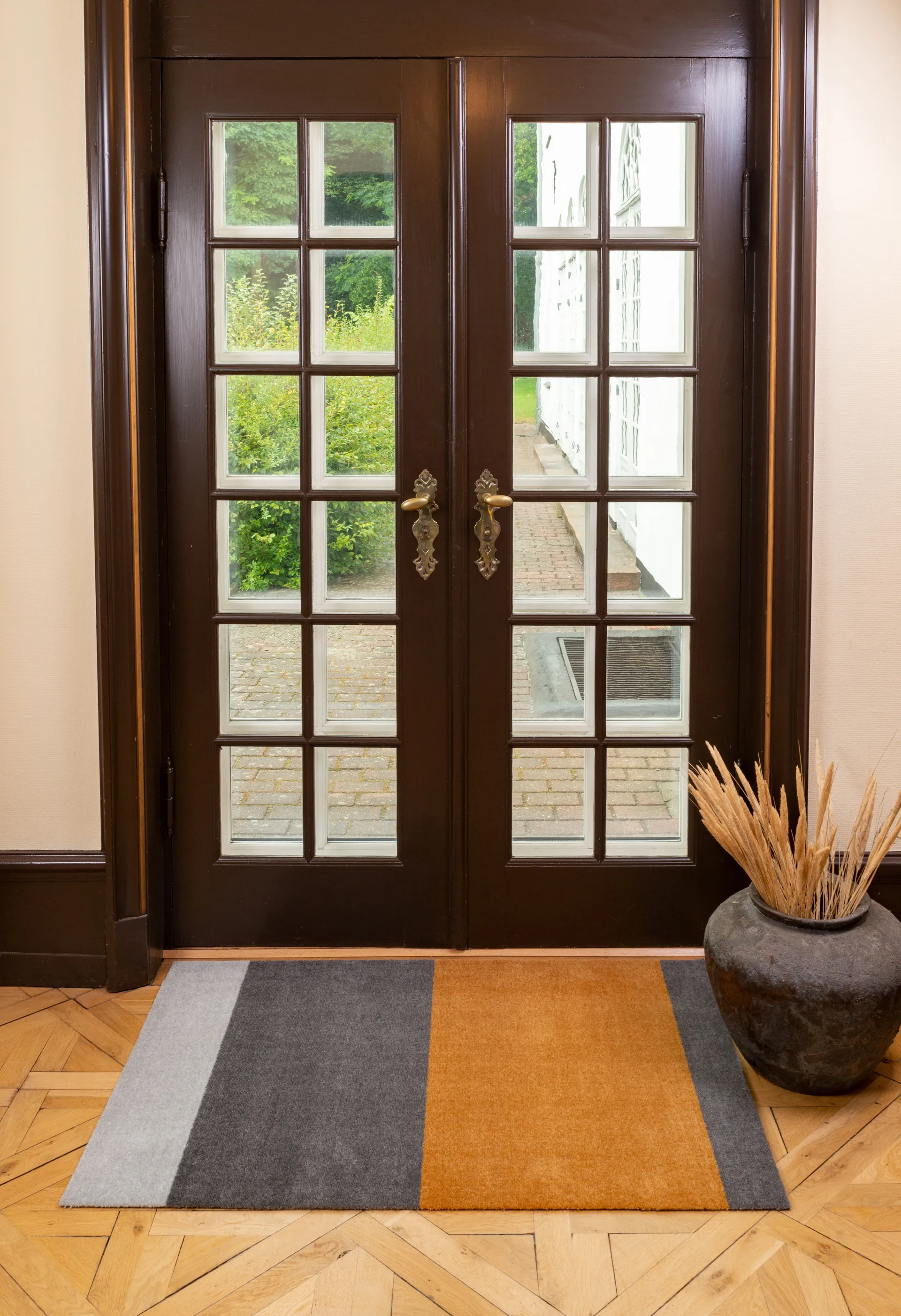 Stripes käytävämatto vaakasuuntainen, Grey-grey-dijon, 90 x 130 cm tica copenhagen