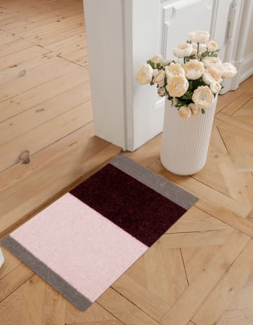Stripes ovimatto vaakasuuntainen - Bordeaux-rose-sand, 40x60 cm - tica copenhagen