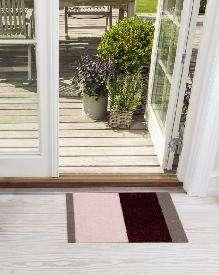 Stripes ovimatto vaakasuuntainen, Bordeaux-rose-sand, 40x60 cm tica copenhagen