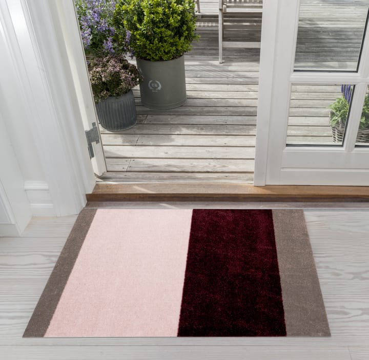 Stripes ovimatto vaakasuuntainen, Bordeaux-rose-sand, 60x90 cm tica copenhagen