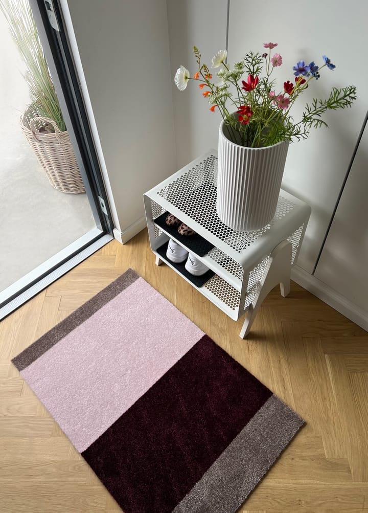 Stripes ovimatto vaakasuuntainen, Bordeaux-rose-sand, 60x90 cm tica copenhagen
