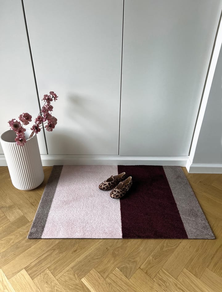 Stripes ovimatto vaakasuuntainen, Bordeaux-rose-sand, 60x90 cm tica copenhagen