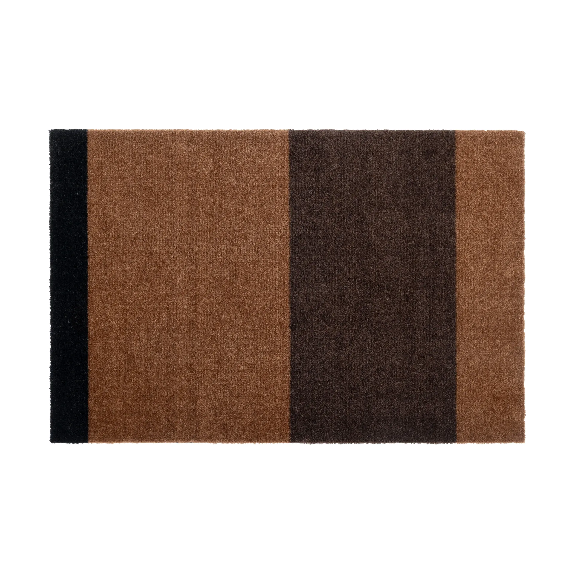 Stripes ovimatto vaakasuuntainen, Cognac-dark brown-black, 60x90 cm tica copenhagen