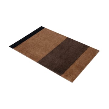 Stripes ovimatto vaakasuuntainen - Cognac-dark brown-black, 60x90 cm - tica copenhagen