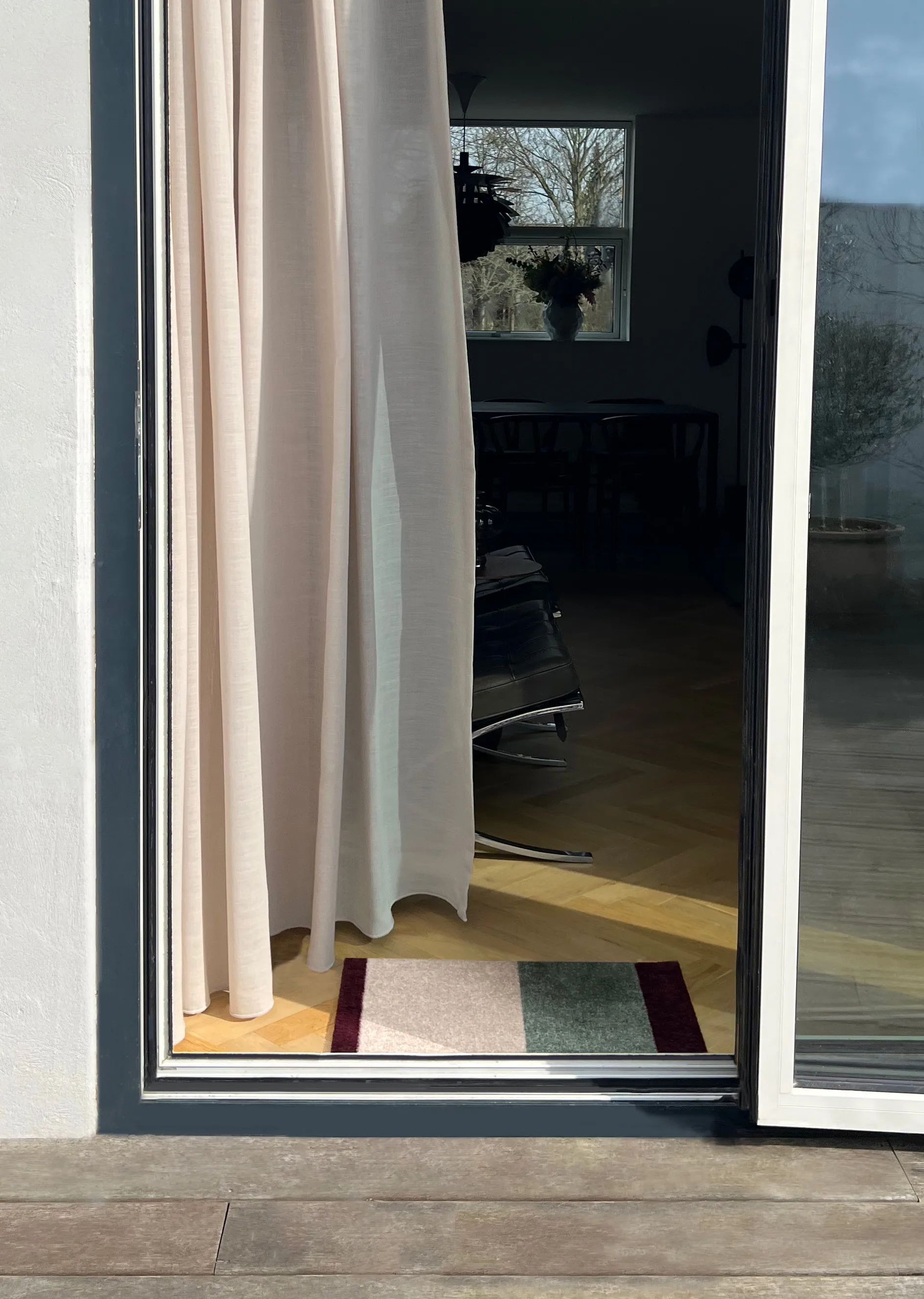 Stripes ovimatto vaakasuuntainen, Green-ivory-bordeaux, 40x60 cm tica copenhagen