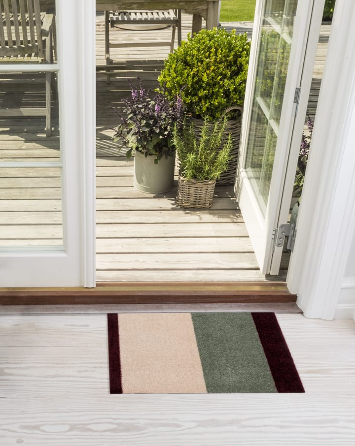 Stripes ovimatto vaakasuuntainen, Green-ivory-bordeaux, 40x60 cm tica copenhagen