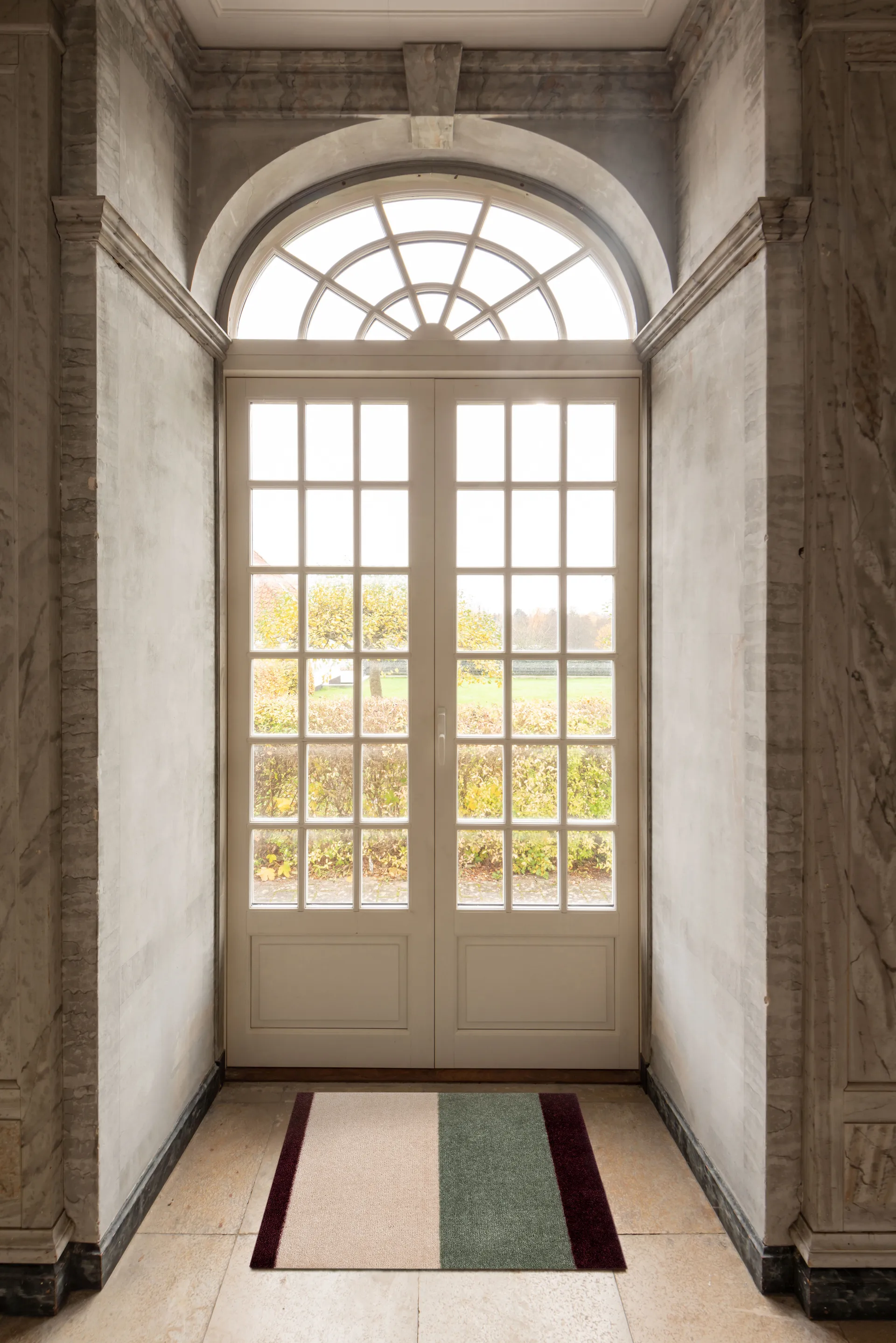 Stripes ovimatto vaakasuuntainen, Green-ivory-bordeaux, 60x90 cm tica copenhagen